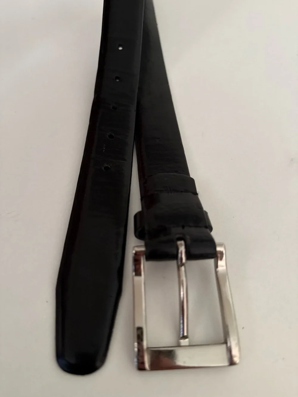 Men's Genuine Leather Belt Size 36 Silver Buckle Business Casual Timeless